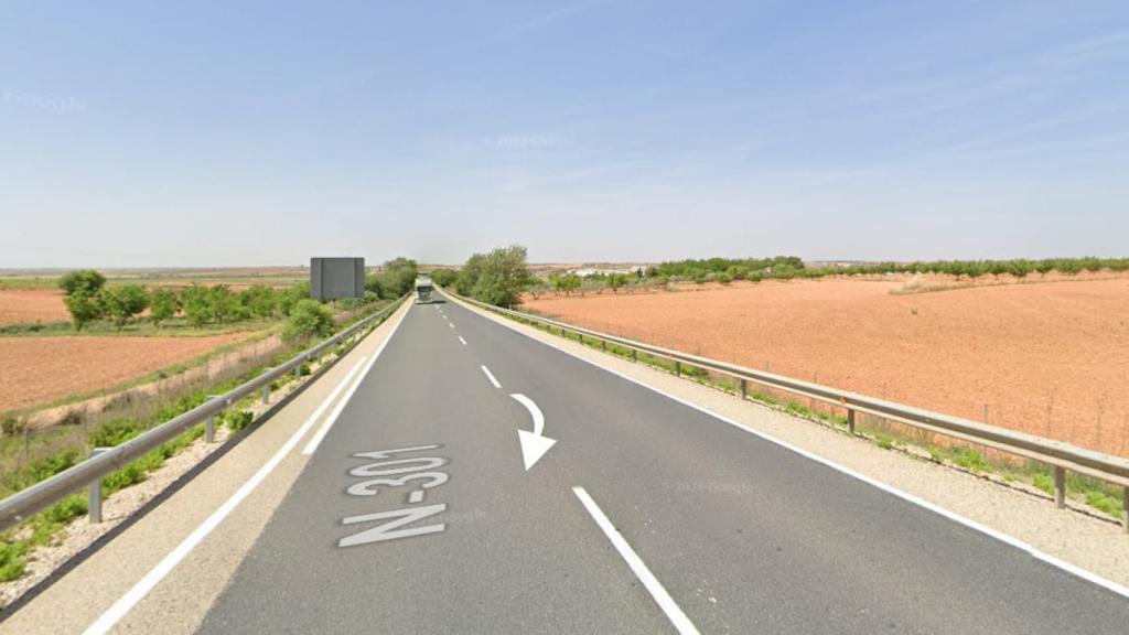 N-301 a la altura de Mota del Cuervo (Cuenca). Foto: Google Maps.