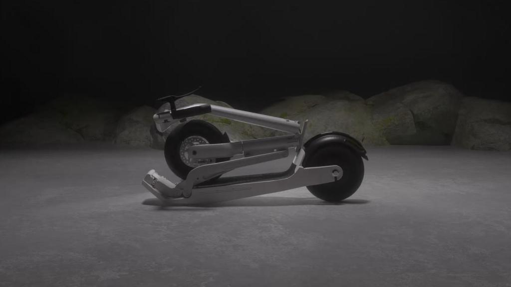 El patinete eléctrico Series 1 totalmente plegado