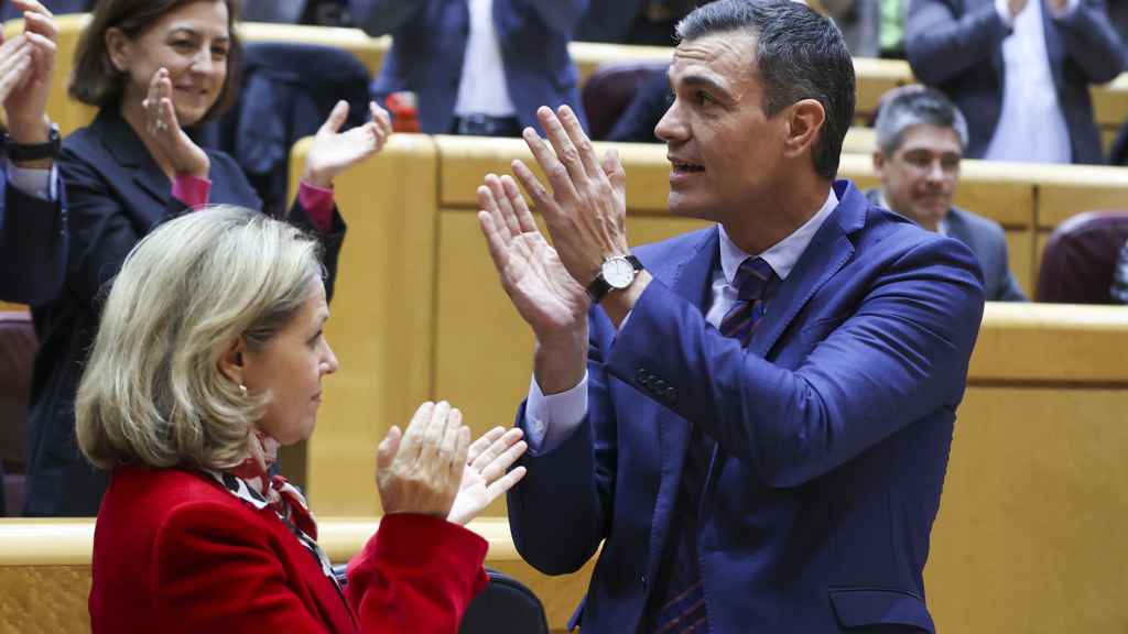 El presidente del Gobierno, Pedro Sánchez, en el Senado.