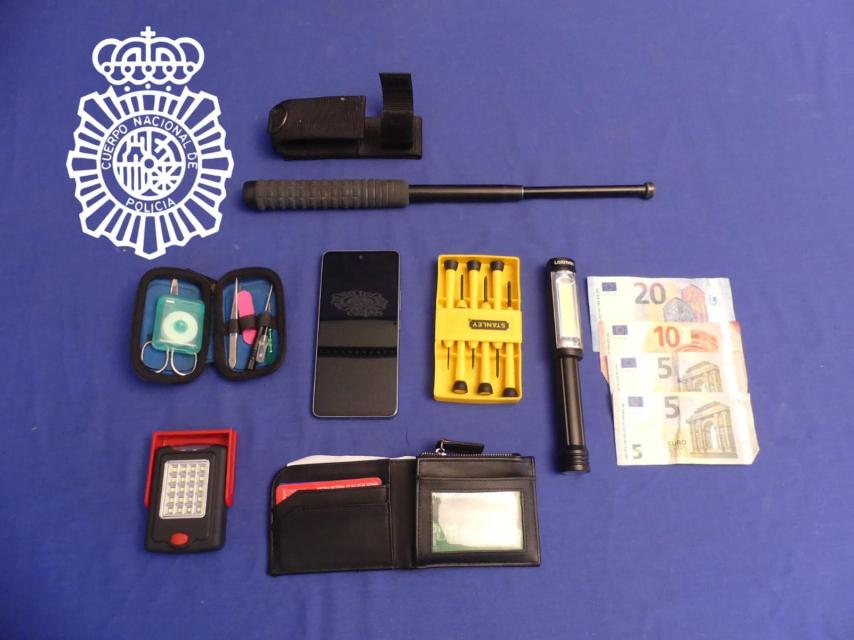 Material intervenido al grupo criminal por la Policía Nacional