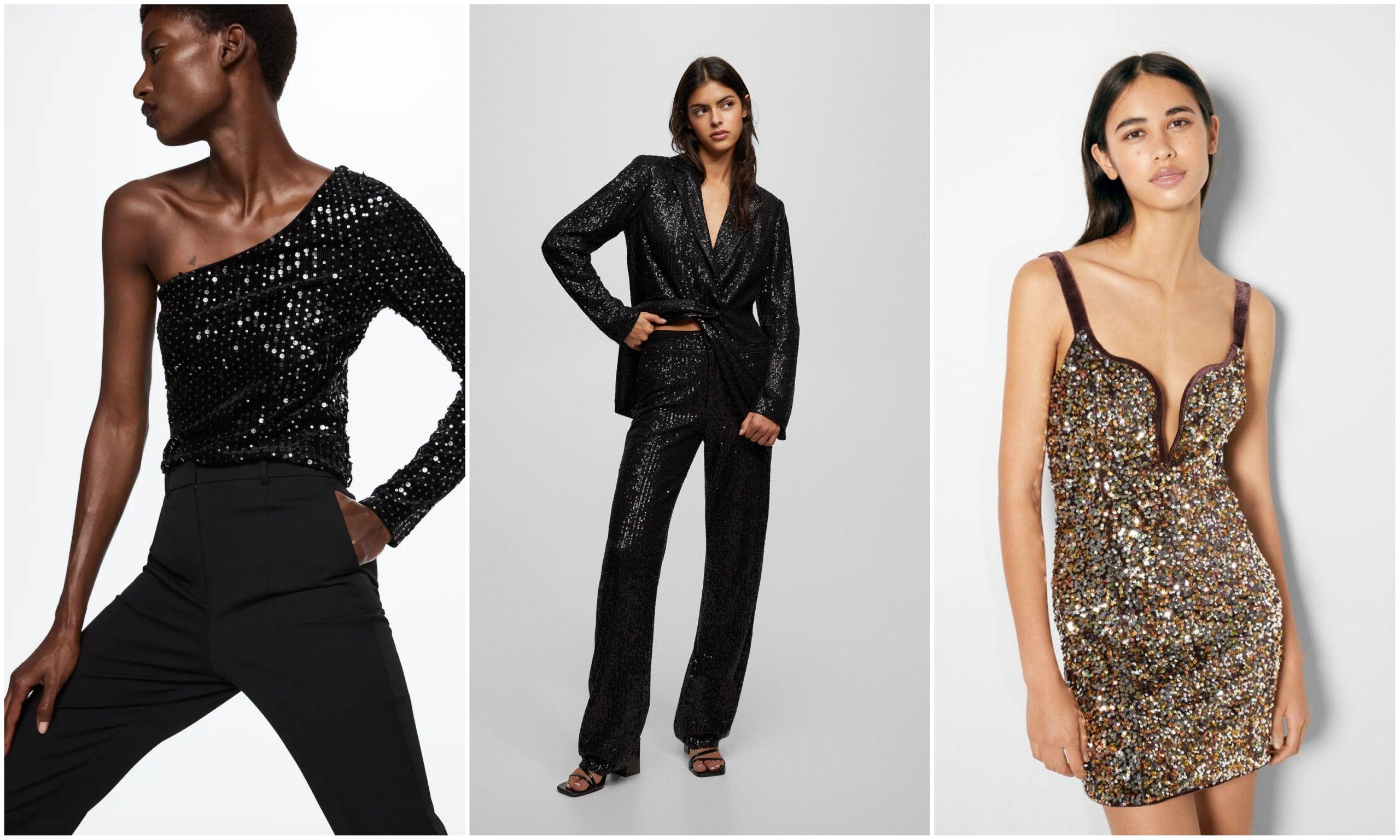 Top de Mango, pantalón de Pull&Bear y vestido de Bershka