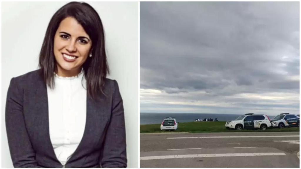 A la izquierda, Sandra Bermejo. A la derecha, la Guardia Civil en el Cabo de Peñas.