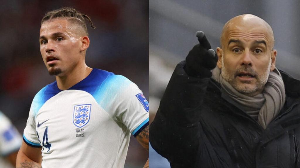 Guardiola y Kalvin Phillips.