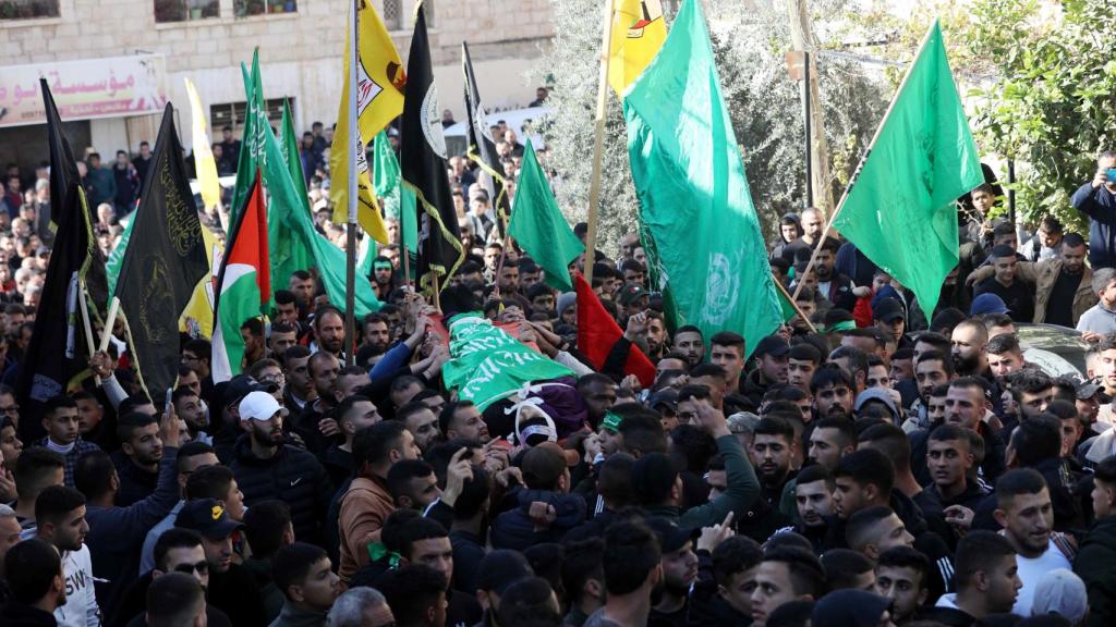 Funeral por el futbolista de 23 años Ahmed Atef Daraghmeh en Palestina