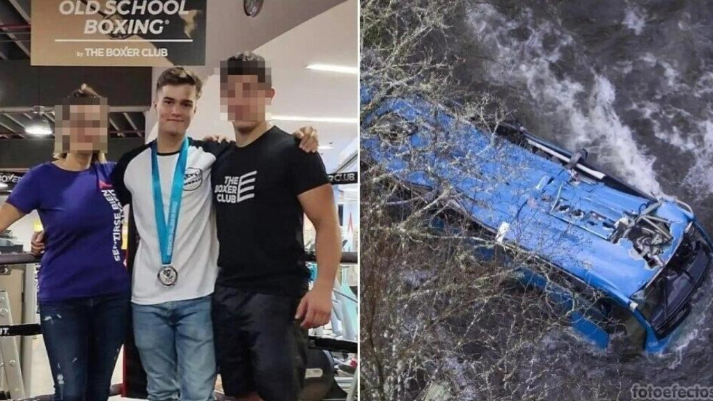 A la izquierda, imagen personal de Eneas. A la derecha, imagen del accidente.