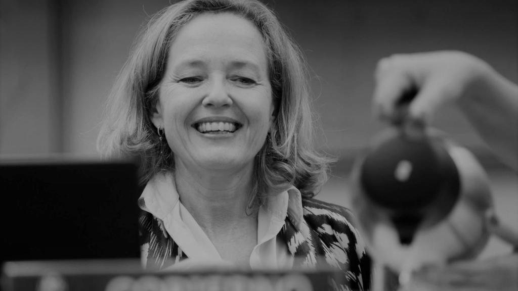 Nadia Calviño, vicepresidenta primera del Gobierno, durante su comparecencia para presentar la Adenda al Plan de Recuperación en el Congreso.