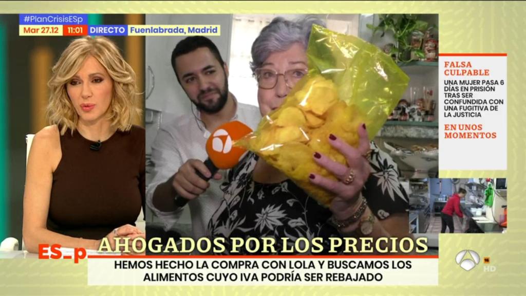 El surrealista directo de una mujer en 'Espejo Público': El brick de leche tiene menos de un litro