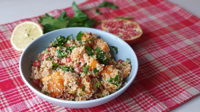 Tabbouleh de calabaza con vinagreta de granada, Oriente Medio en tu plato