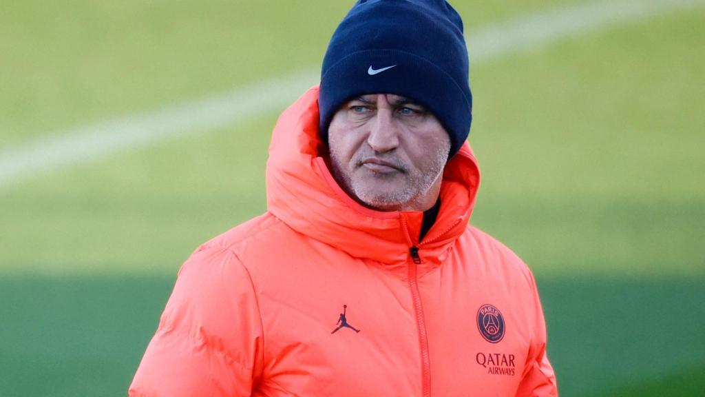 Christophe Galtier, en un entrenamiento con el PSG