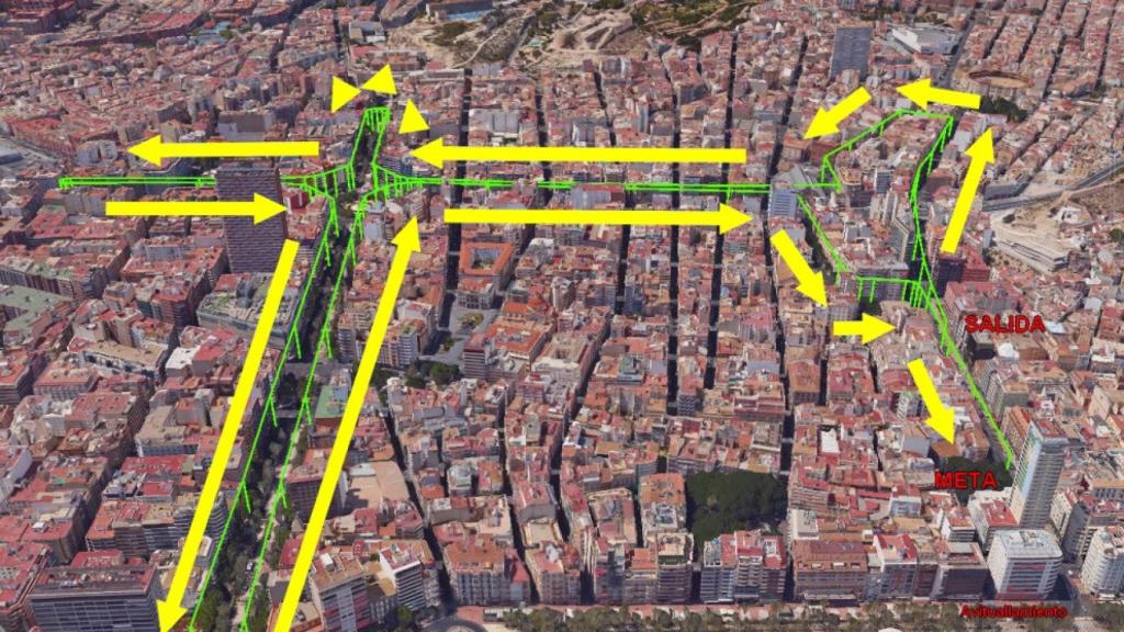 Mapa recorrido San Silvestre, Alicante.