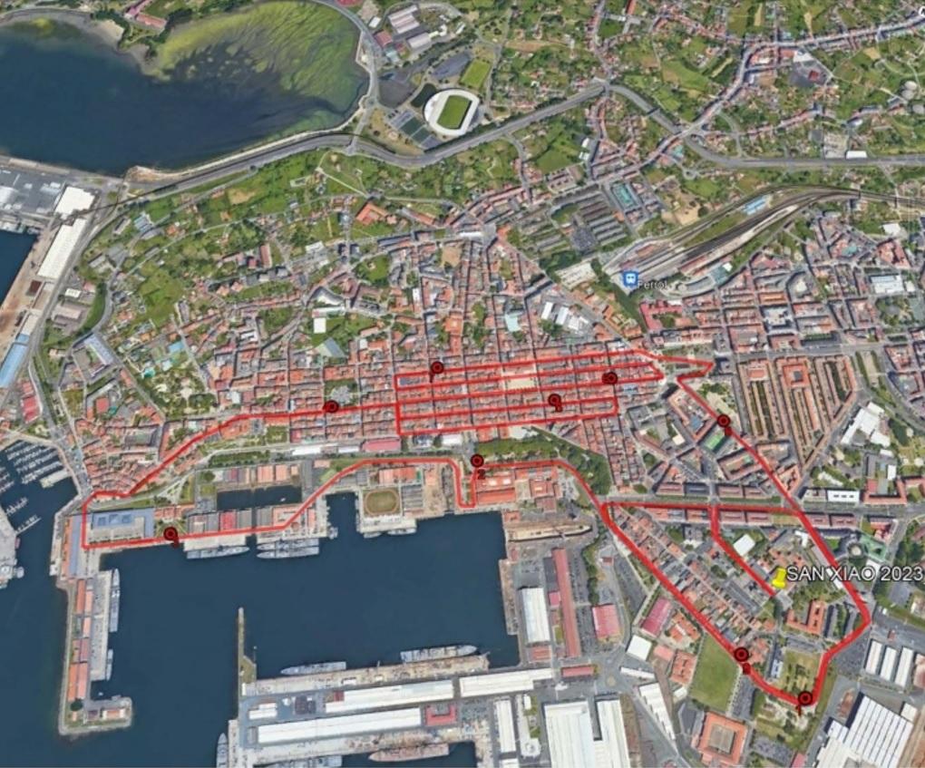 Recorrido de la carrera absoluta. Imagen: Concello de Ferrol