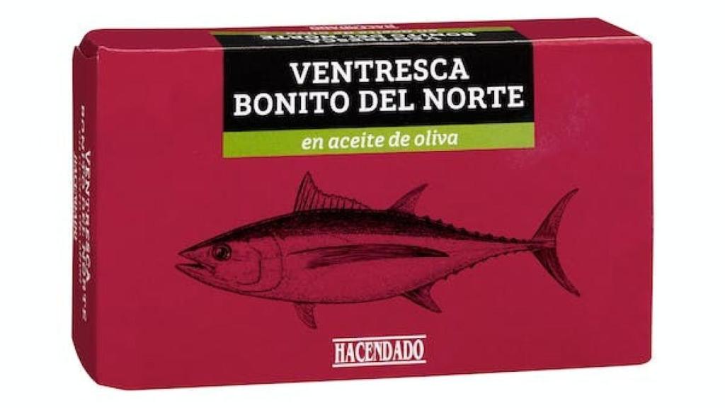 Lata de la ventresca de bonito de Mercadona.