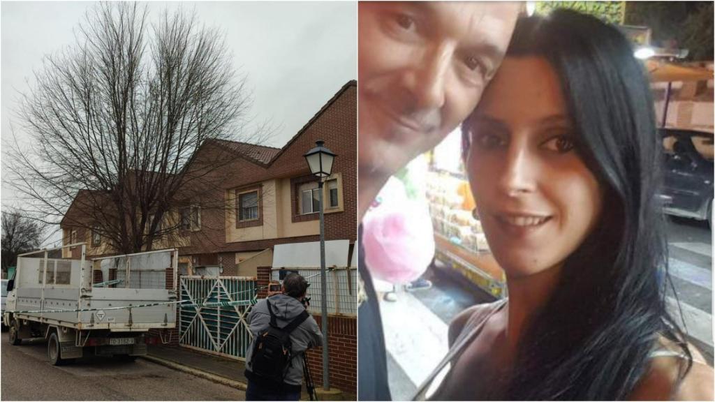 A la izquierda, la vivienda donde ocurrió todo. A la derecha, Elena junto al presunto asesino.