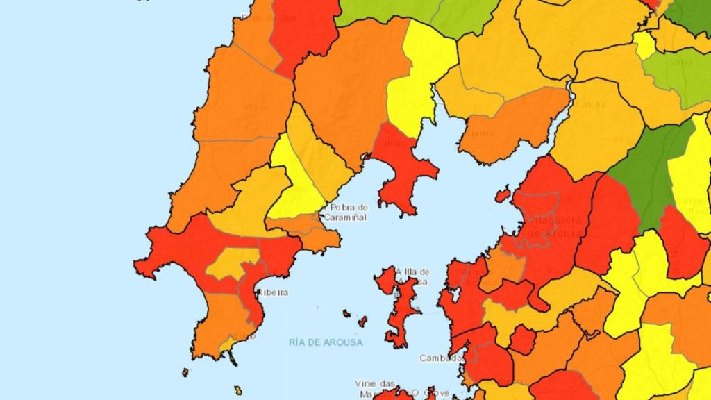 Distribución de las viviendas turísticas en la comarca de O Barbanza