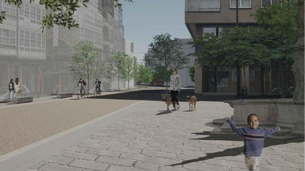 Así quedará la calle de San Andrés de A Coruña tras su reurbanización.