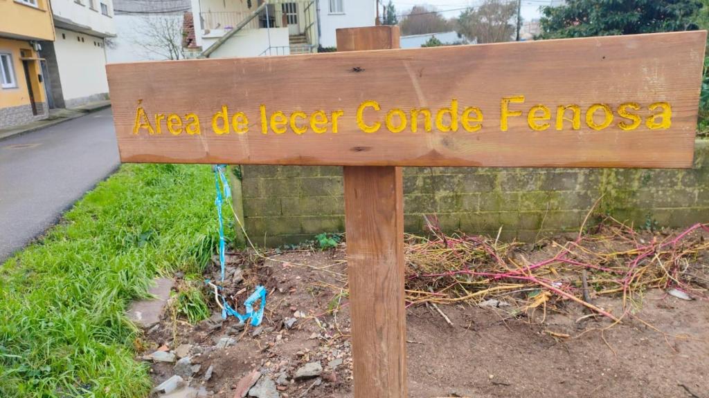 Letrero ubicado en el área de ocio