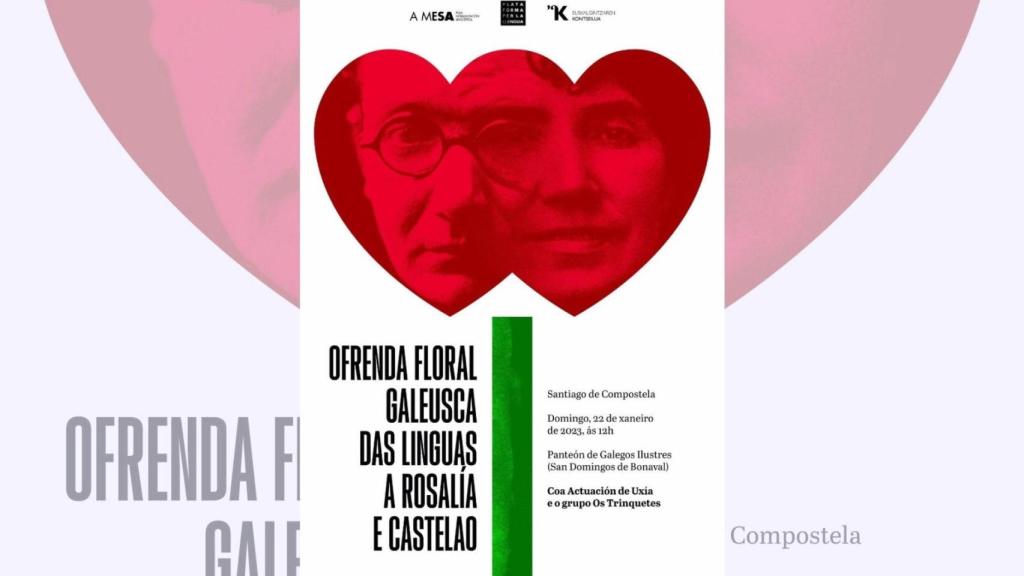 Cartel del acto organizado el 22 de enero por A Mesa pola Normalización Lingüística