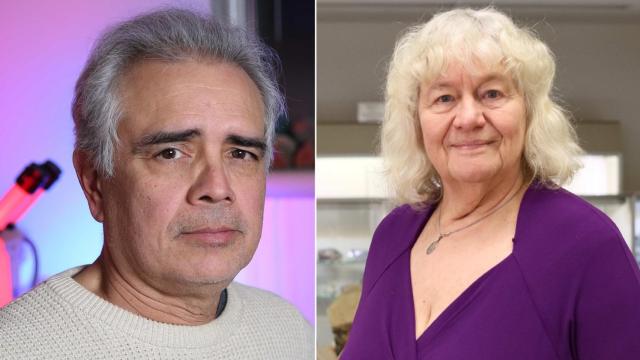 Los paleoclimatólogos James Zachos y Ellen Thomas.