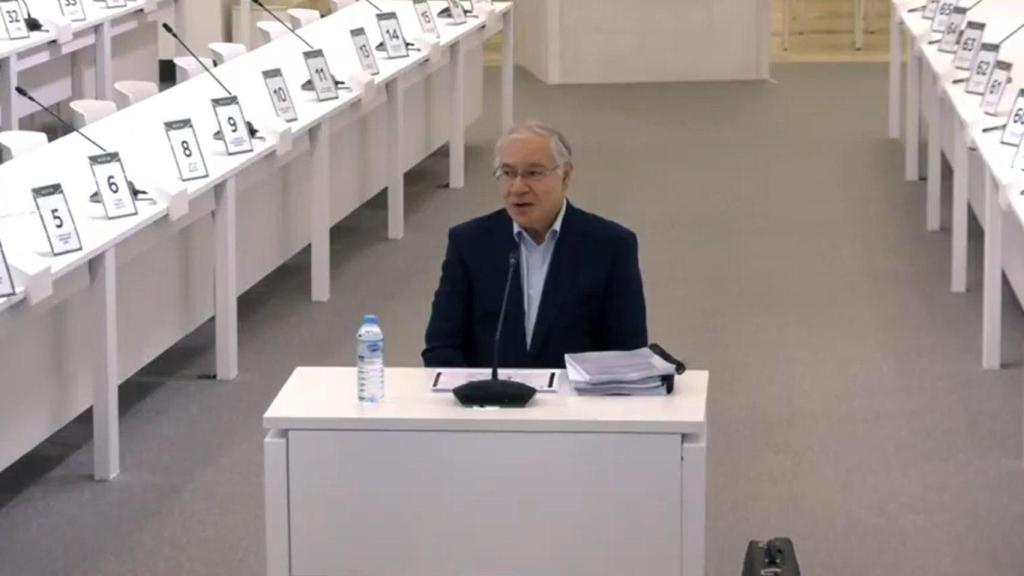 Juan Carlos Carballeira, perito judicial, declarando en el juicio por el accidente del Alvia