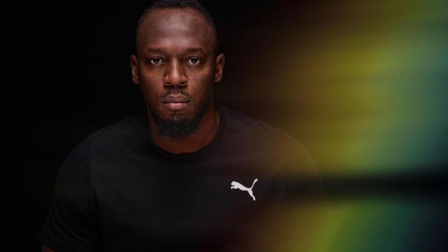Usain Bolt durante un acto