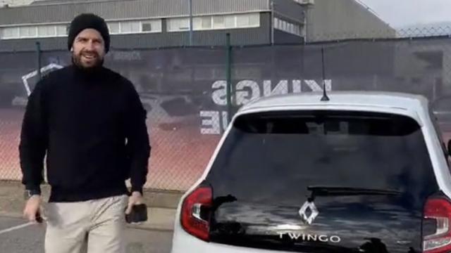 Piqué, llegando al evento.