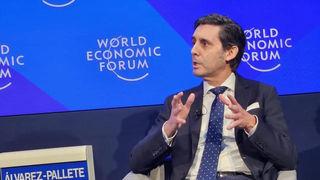 José María Álvarez-Pallete, presidente ejecutivo de Telefónica, durante su participación en el Foro de Davos de 2023.
