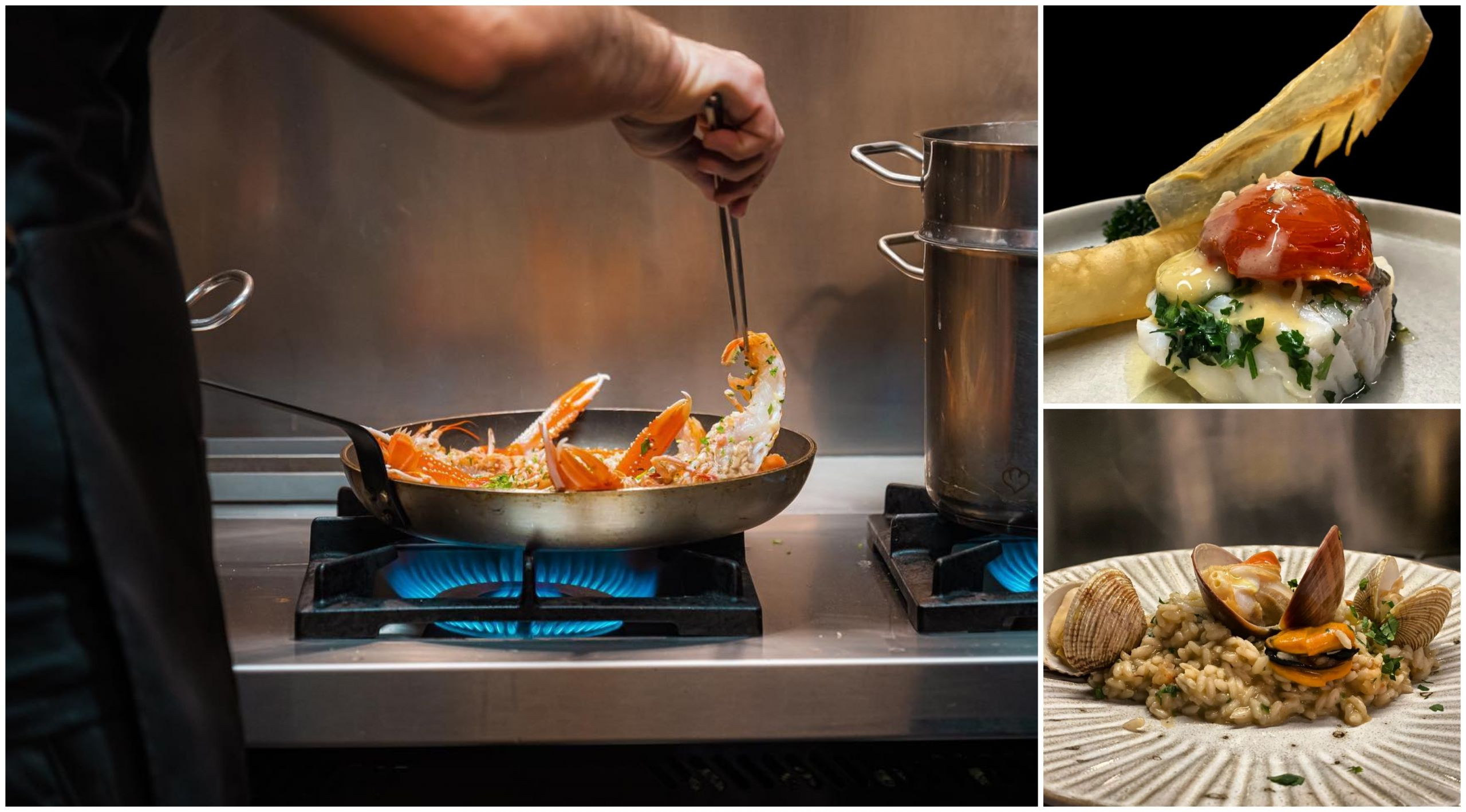 Distintas elaboraciones de Teo Iannotta, chef y propietario del Muiño de Rudiño. Foto: Cedida