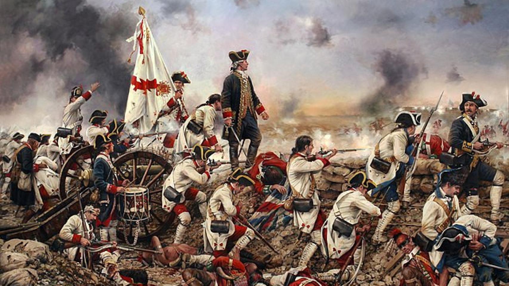 La obra 'Por España y por el rey, Gálvez en América', de Augusto Ferrer-Dalmau.