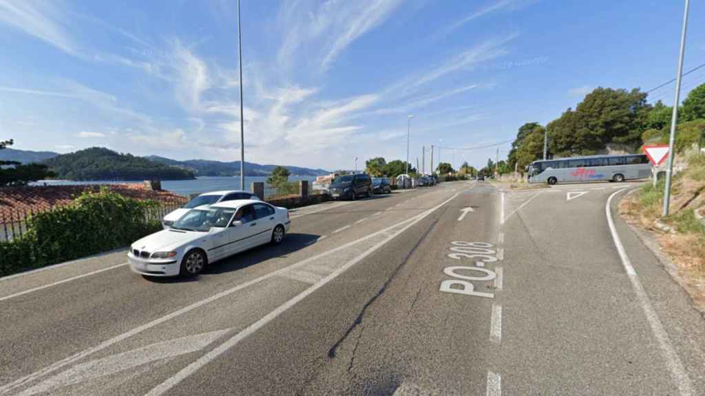 Carretera PO-308, a la altura de Combarro (Poio).