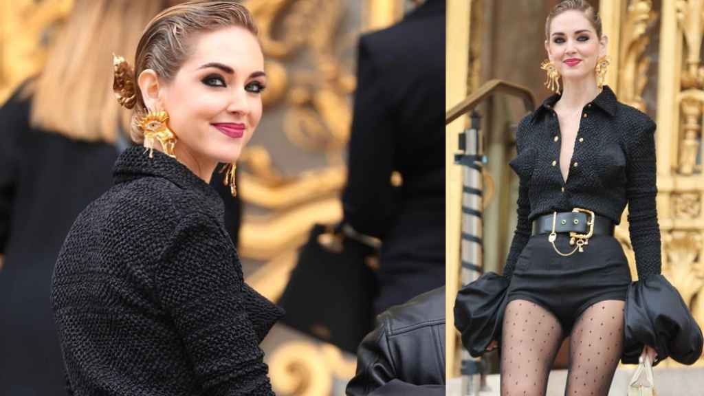 Chiara Ferragni, a su llegada al desfile de Schiaparelli.