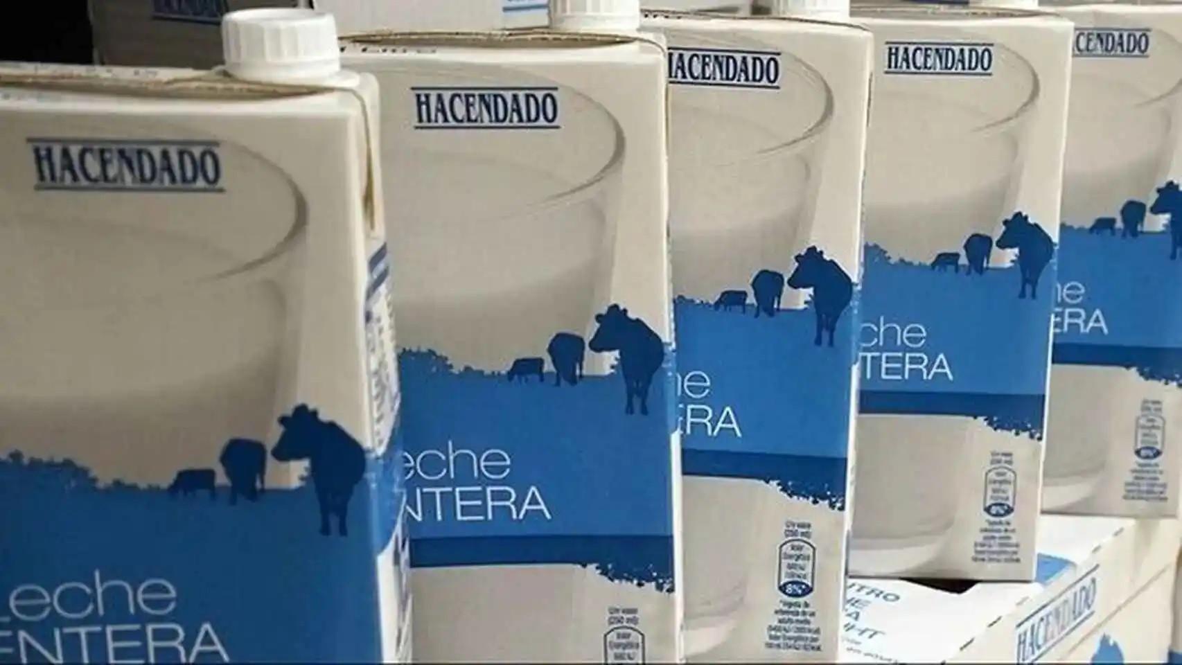 Marca blanca de leche Hacendado de Mercadona.