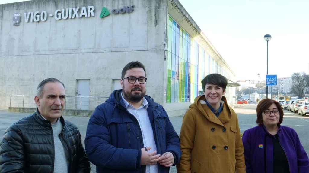 Ana Pontón en Vigo esta mañana.