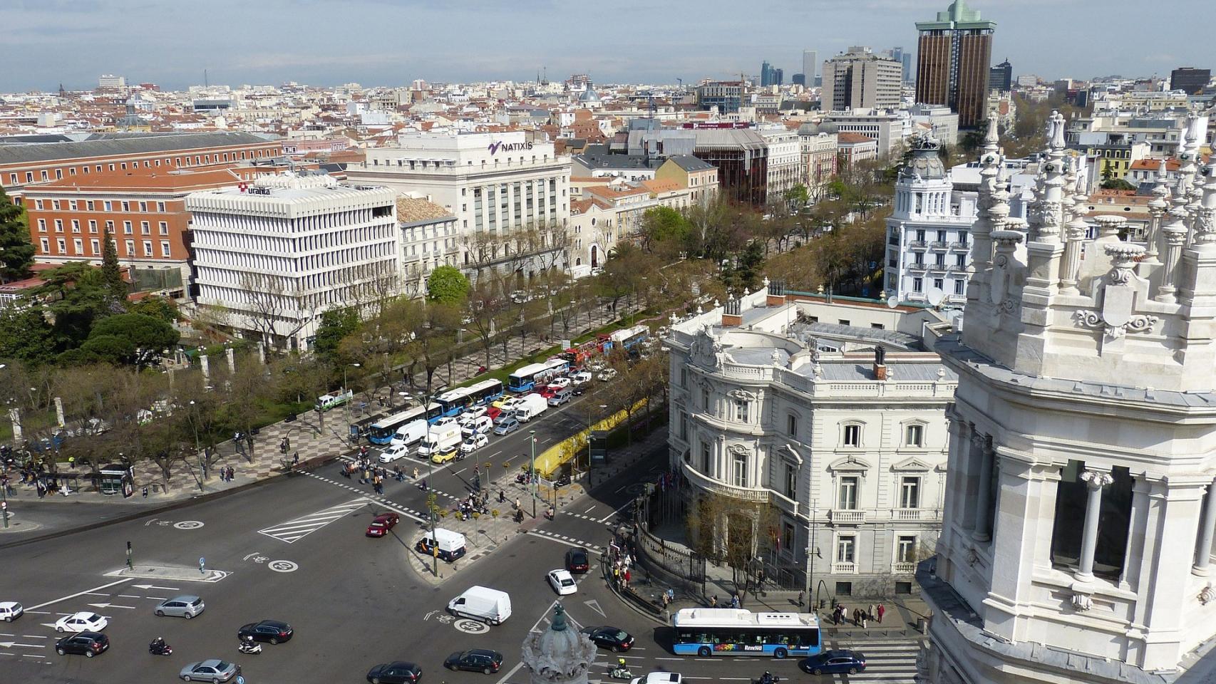 Confluencia de los barrios de Recoletos y Castellana en Madrid.