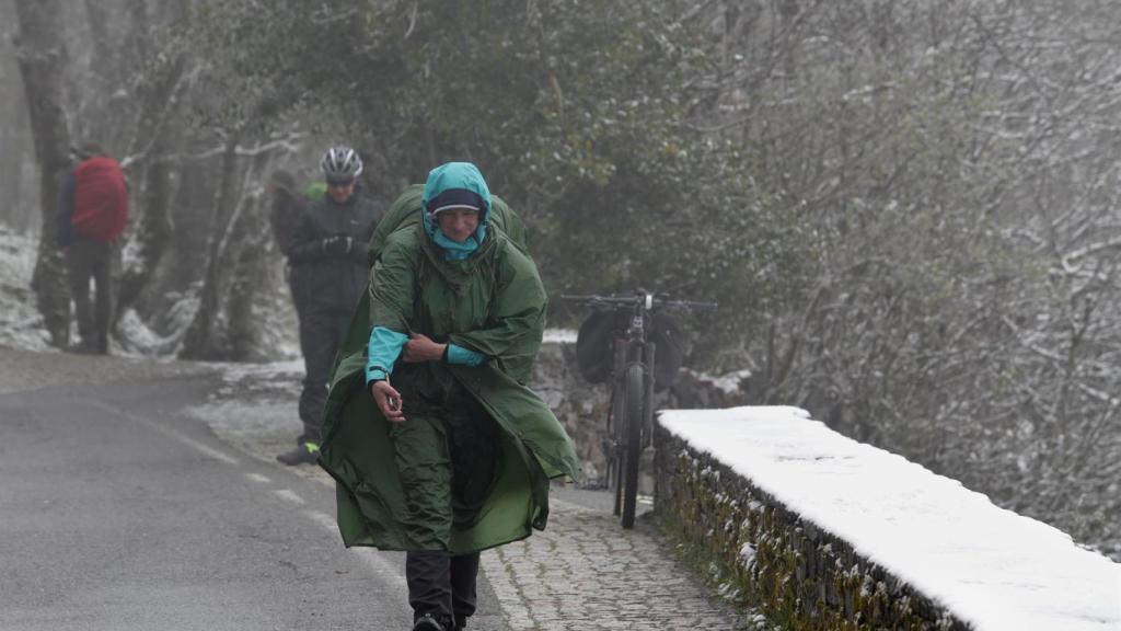 Peregrinos llegando a O Cebreiro.