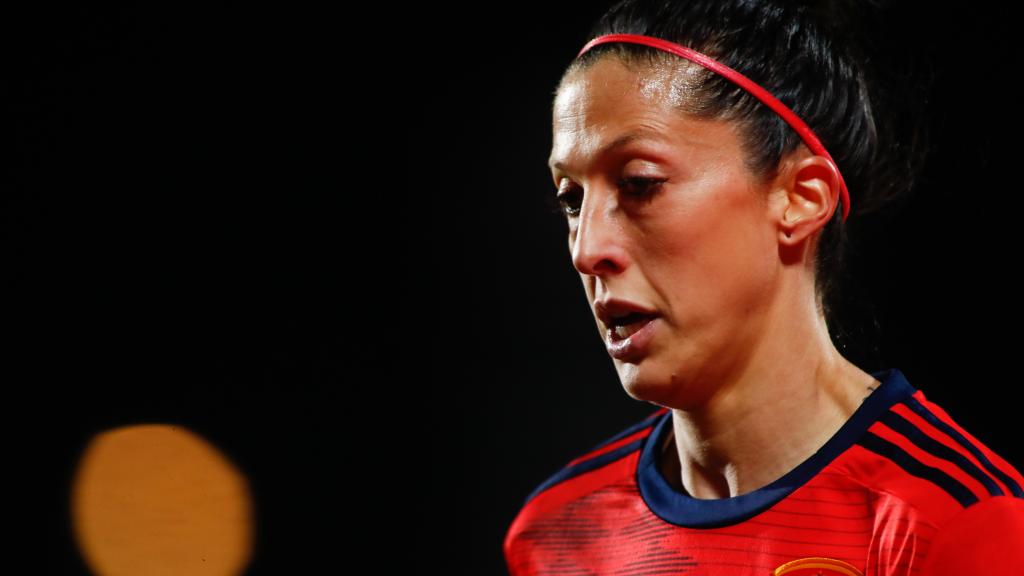 Jenni Hermoso, en un partido de la selección española de fútbol femenino