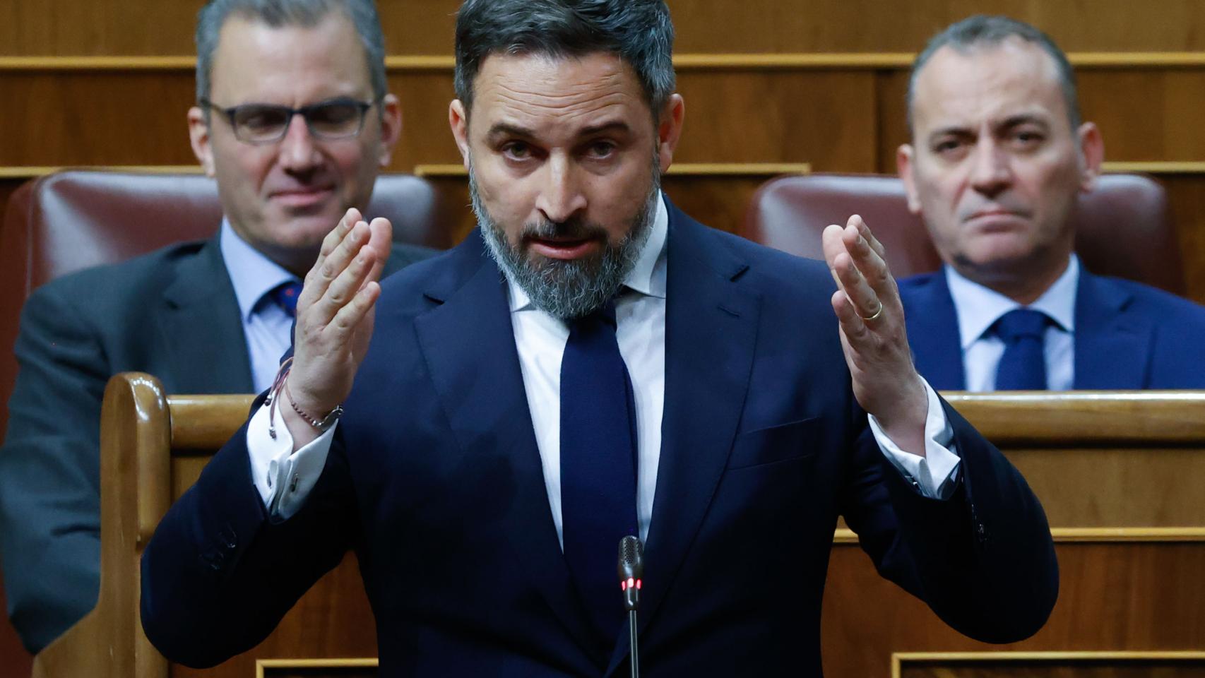 Santiago Abascal, líder de Vox, esta semana en el Congreso de los Diputados.