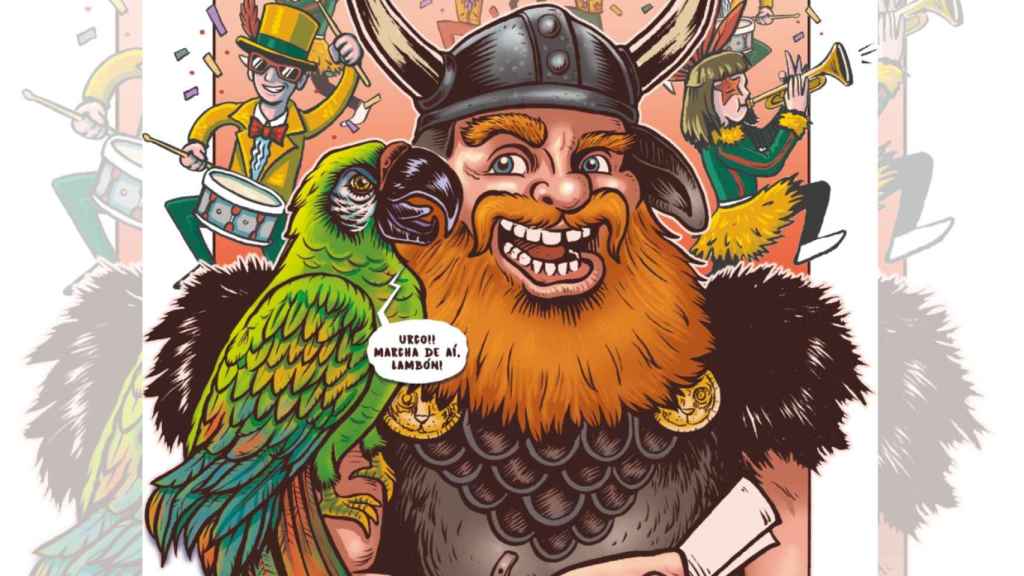 Cartel del Entroido 2023 en Pontevedra, diseñado por Santiago Paredes.