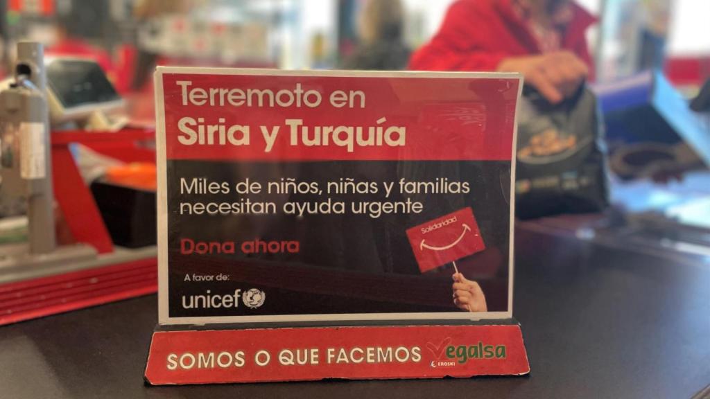 Vegalsa-Eroski lanza una campaña para ayudar a afectados por los terremotos en Siria y Turquía