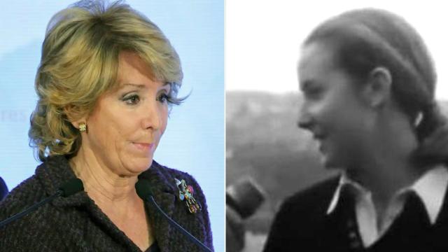Esperanza Aguirre en la actualidad y cuando tenía 19 años.