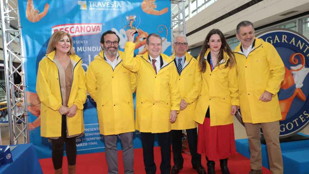 Presentación del mundial de comer langostinos en Vigo.