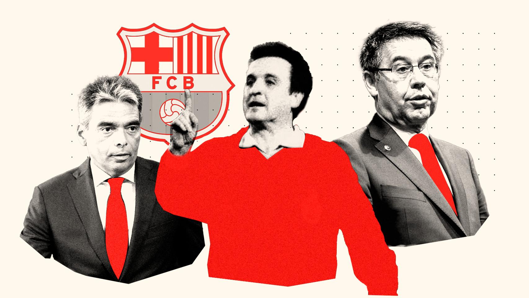 Albert Soler, Enríquez Negreira y Josep Maria Bartomeu en un fotomontaje