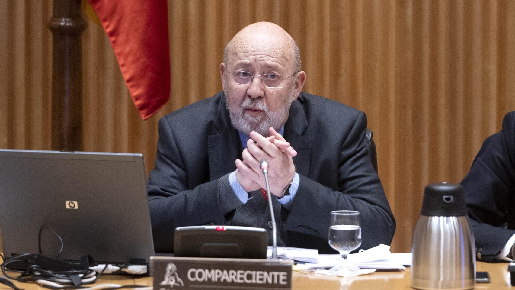 El presidente del CIS, José Félix Tezanos, el pasado mes de marzo durante una comparecencia en el Congreso.