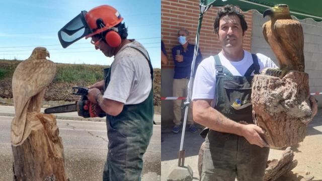 Lorenzo Garrido con uno de sus trabajos