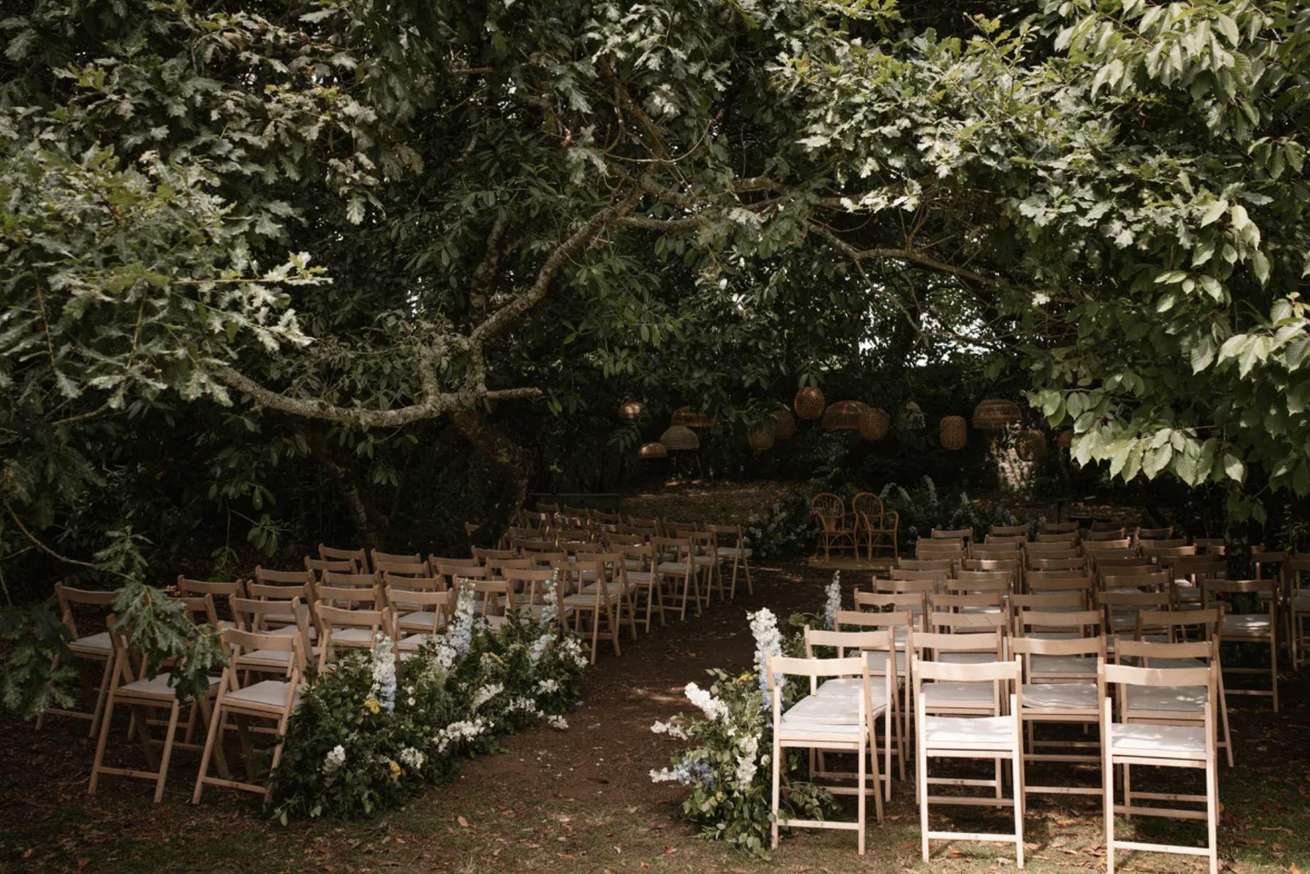 Ceremonia civil en el bosque mágico del Pazo de Sergude. Foto: Pazo Sergude
