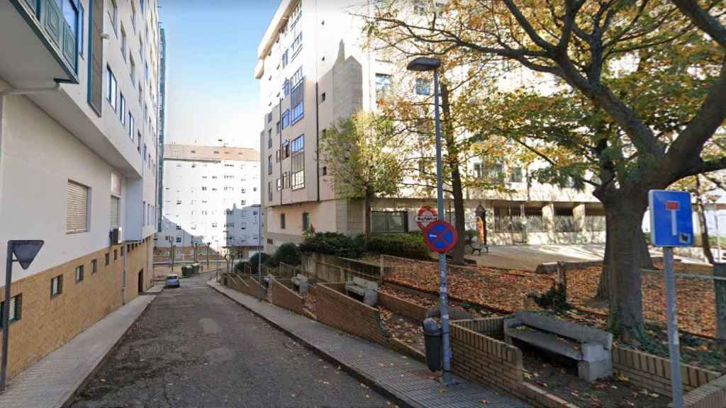 Área de intervención de la rampa en la calle Aragón, en Vigo.