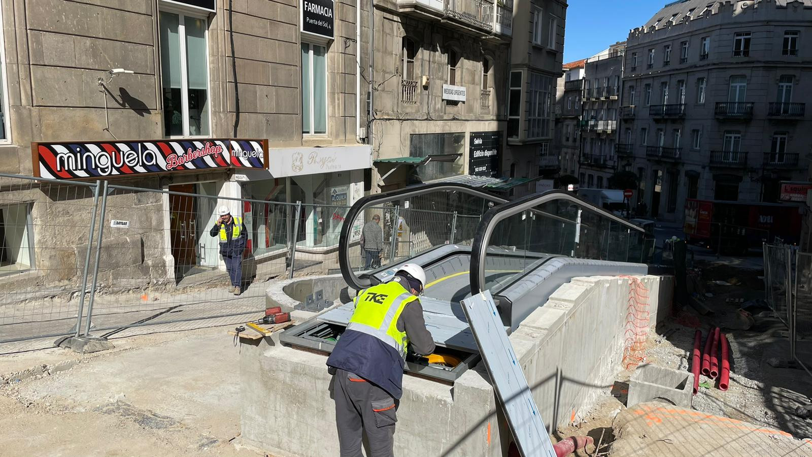 Trabajos en la calle Carral a 28 de febrero de 2023.