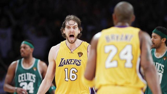 Pau Gasol, durante las Finales de la NBA de 2010 contra los Boston Celtics