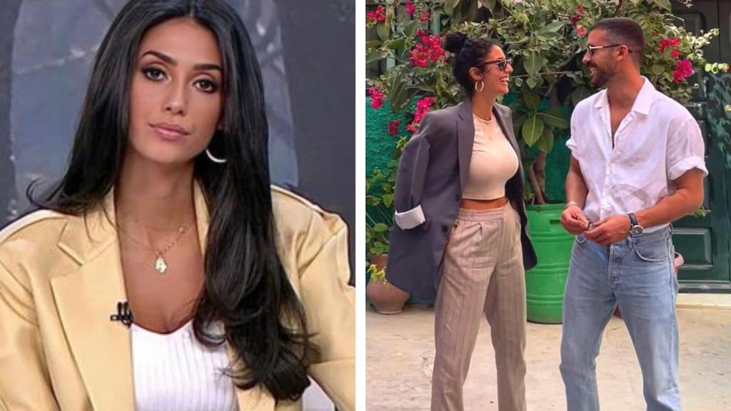 El periodista, con la que fuera su novia, Noor Ben Yessef.