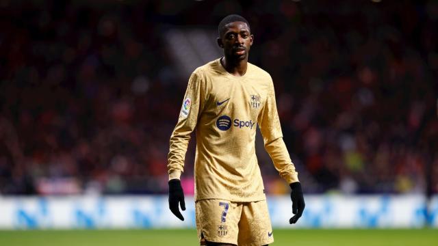 Ousmane Dembélé durante un partido con el FC Barcelona