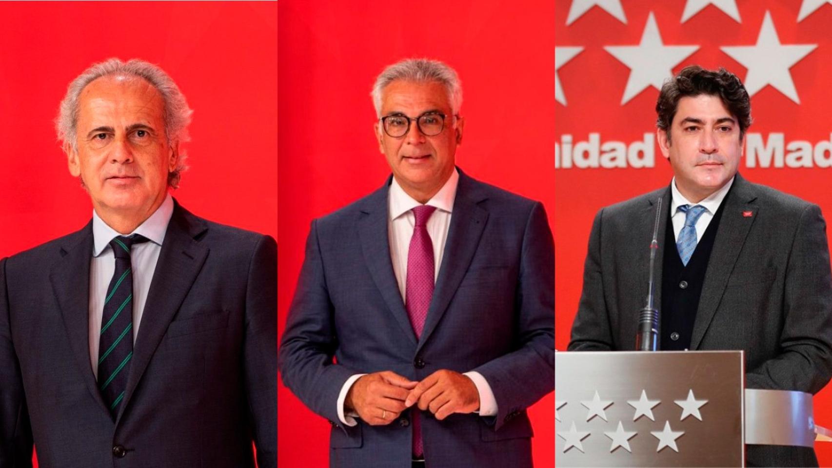 Los consejeros Enrique Ruiz Escudero, Carlos Izquierdo y David Pérez.